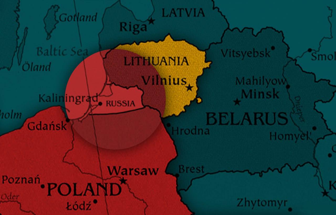 Карта польши и литвы и калининградской области
