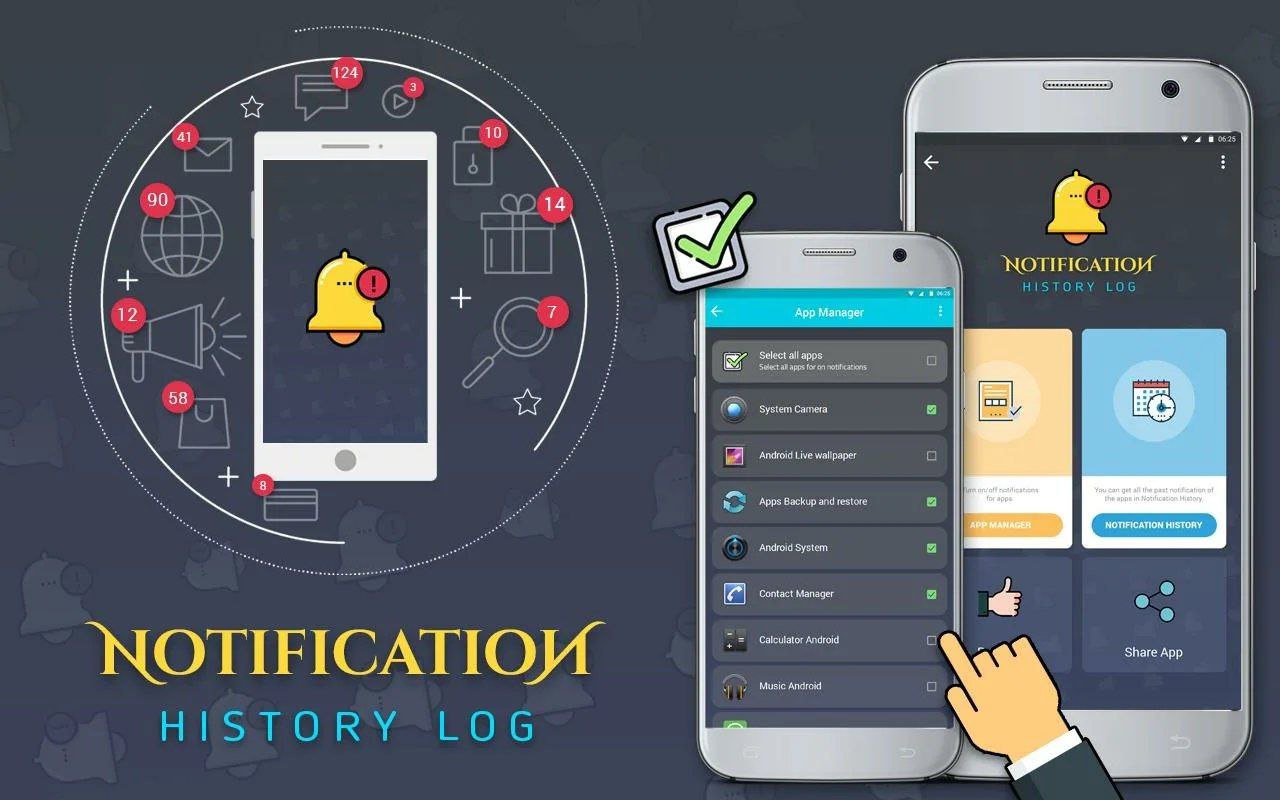 Несколько уведомлений. Notification log. Notification History log. Log out Notification.