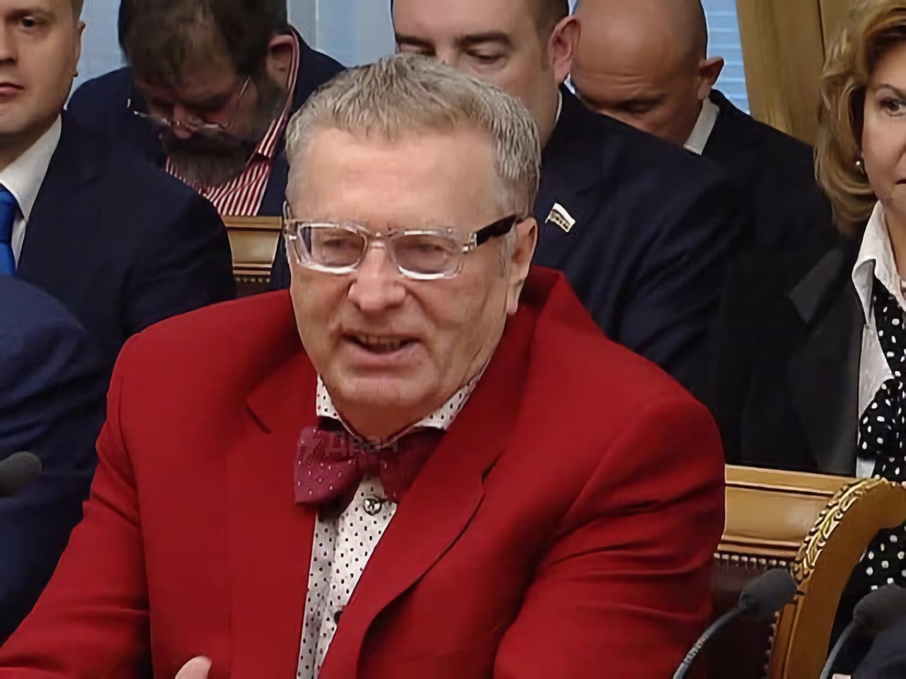Жириновский в урасном пиджак