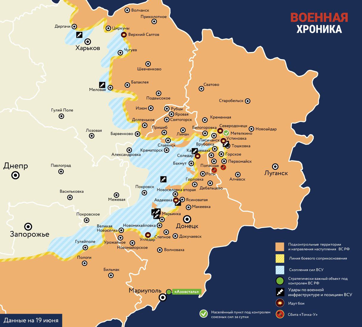 Карта боев на донбассе 2022