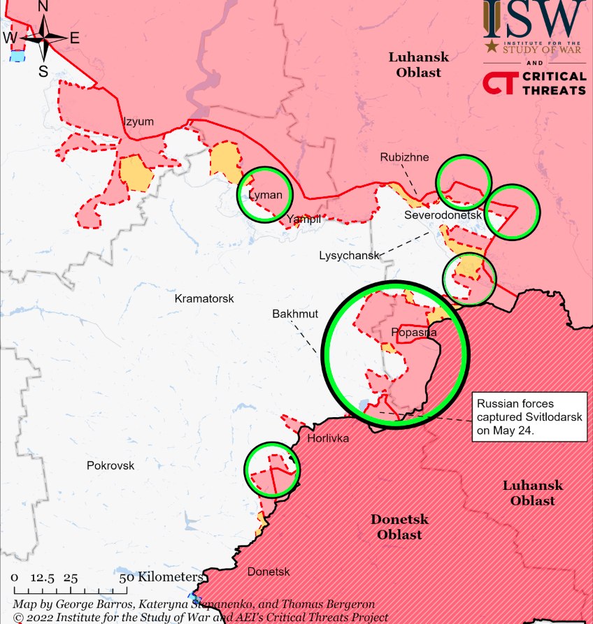 Американский институт изучения войны карта боевых действий на украине