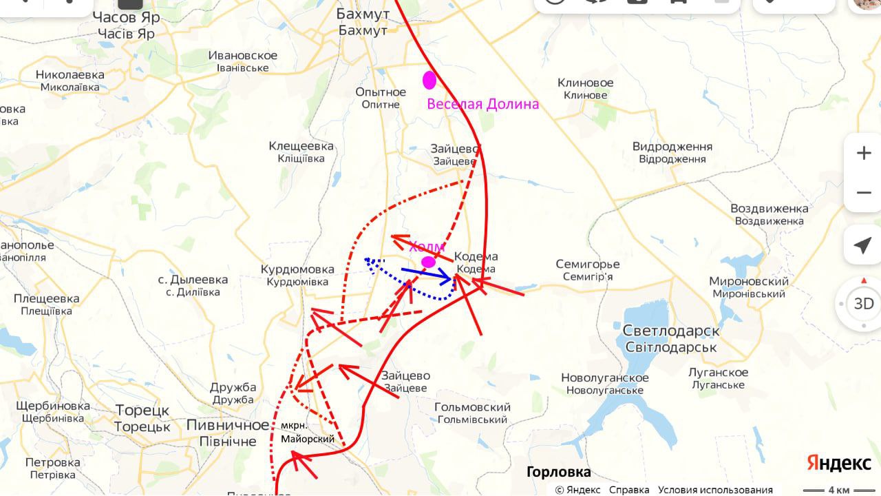 Карта боев под бахмутом сегодня