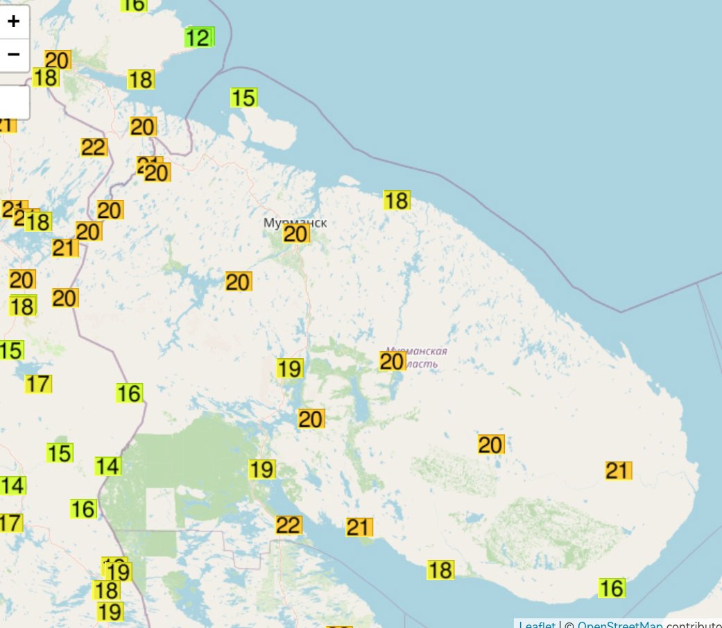 Карта погоды мурманск